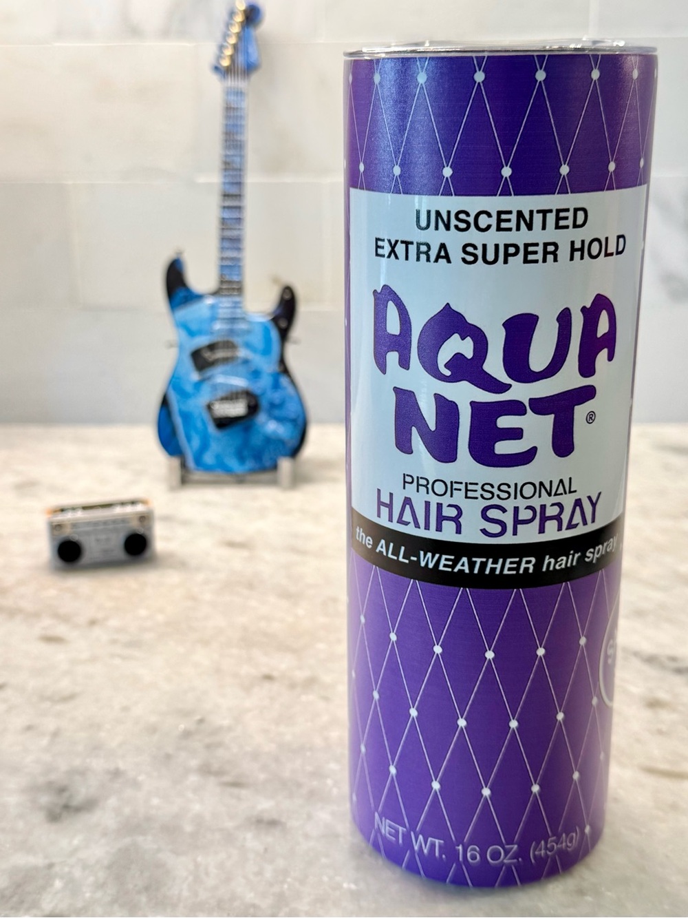 New Purple Aqua Net Hairspray Retro 80s Style Stainless Steel Cup Tumbler - 20oz